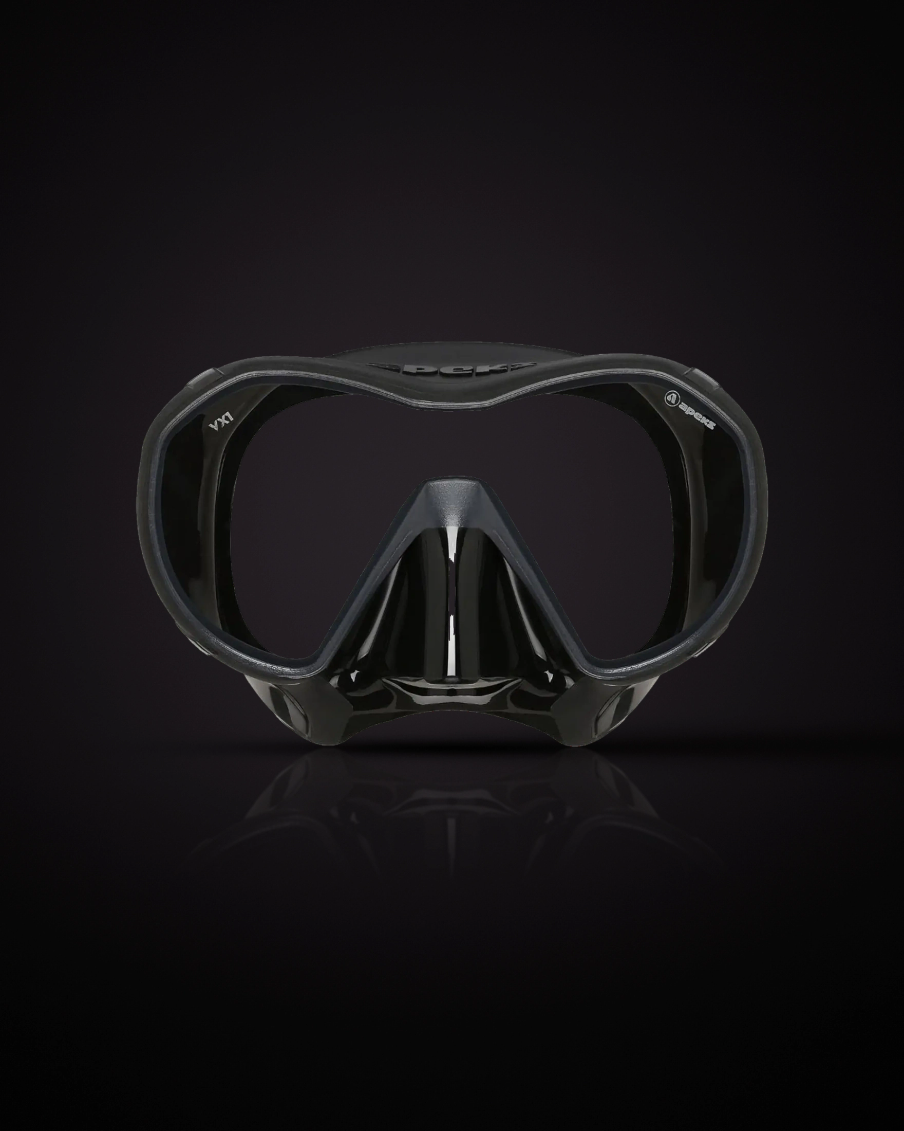 Apeks VX1 in Black / Black / Lens Clear, front view