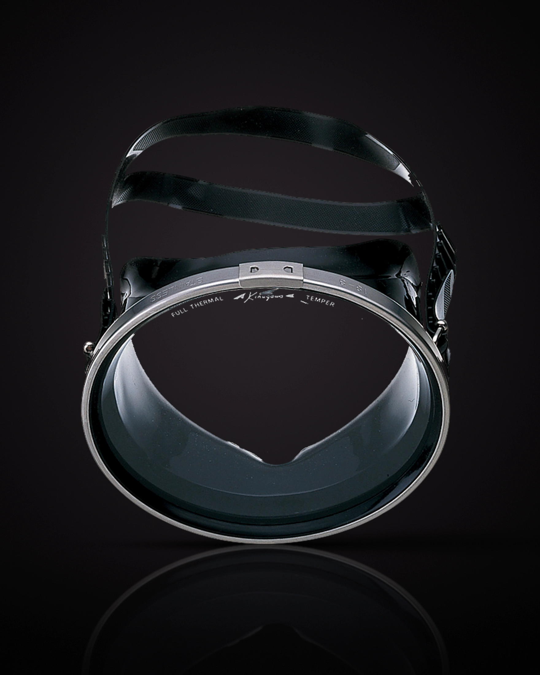 GULL AQUA PRO ซิลิโคนดำ กรอบสแตนเลส มุมหน้าตรง