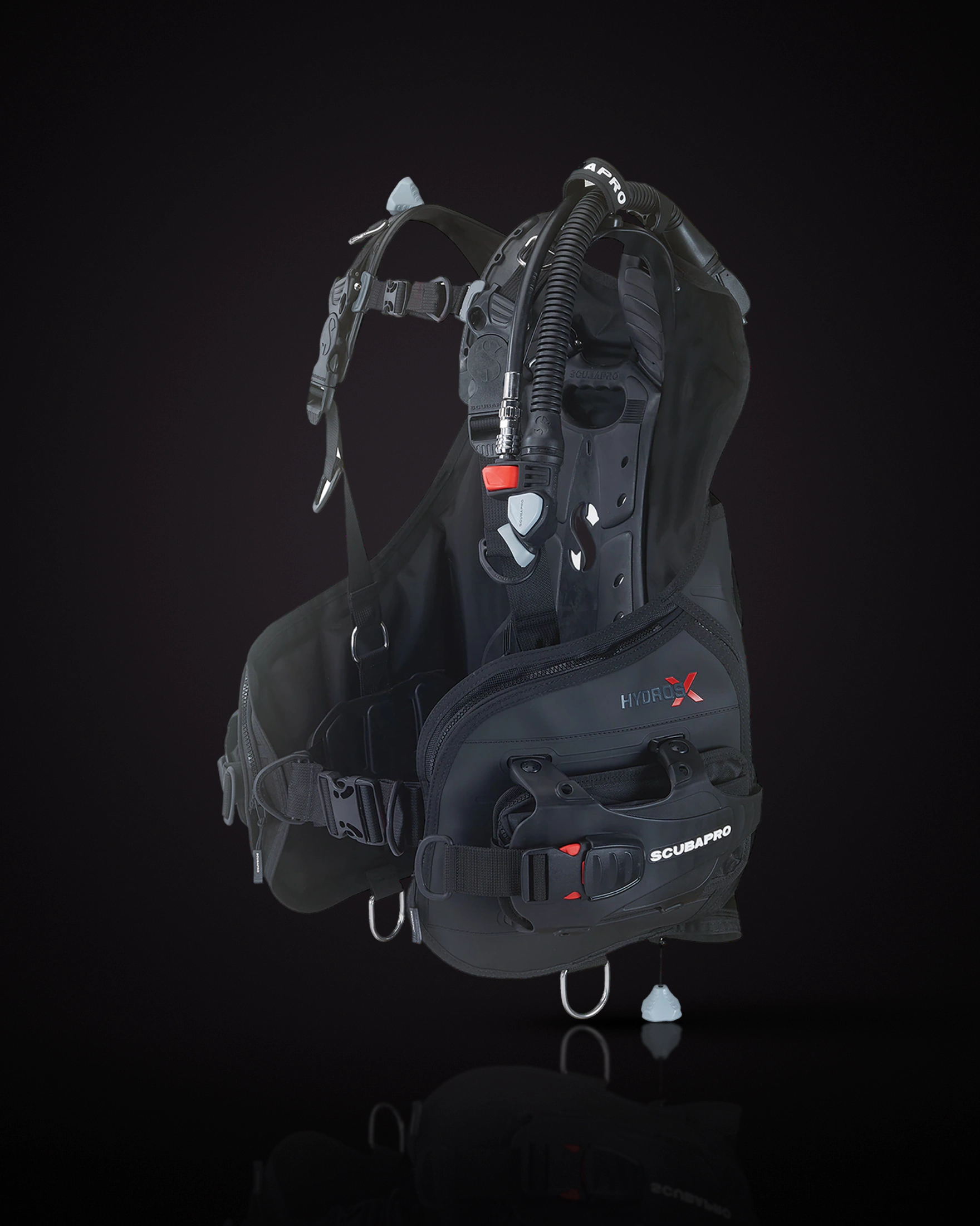 SCUBAPRO Hydros X รุ่นอินเฟลเตอร์ BPI มุมเฉียงด้านหน้า