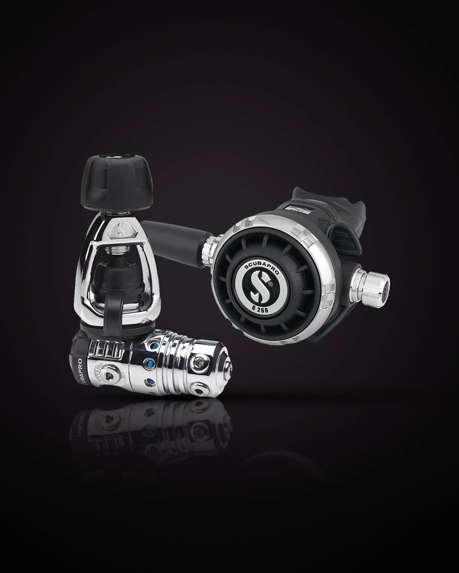 SCUBAPRO MK25 EVO / G260 ชุด INT (Yoke) เฟิร์สสเตจชุบโครเมียมและเซคันด์สเตจ G260